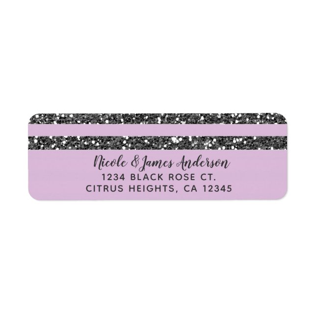 Lavender Lilac Purple Silver Glitter Stripes Party (Front)