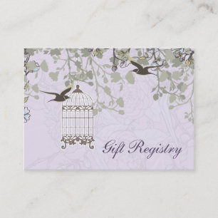 Lavender Lilac vintage birdcage birds wedding Business Card