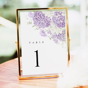 Lavender Lilac White Floral Wedding Table Numbers