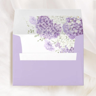 Lavender Lilac White Wedding Liner & Addressed Envelope