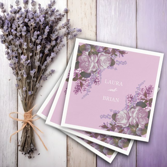 Lavender, Lilacs and Roses, Wedding  Napkin (Creator Uploaded)