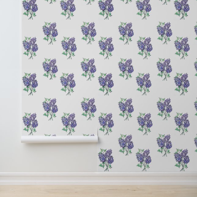 Lavender Lilacs - Peel & Stick Wallpaper (Application)