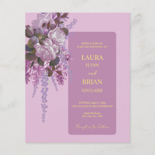 Lavender,Lilacs, Roses, Budget Wedding Invitation