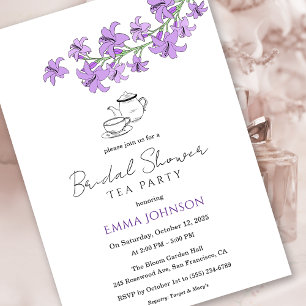 Lavender Lily Bridal Tea Party Shower Invitation