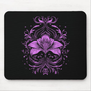 Lavender Lily Purple Wildflower Gothic Dark Design Mouse Mat