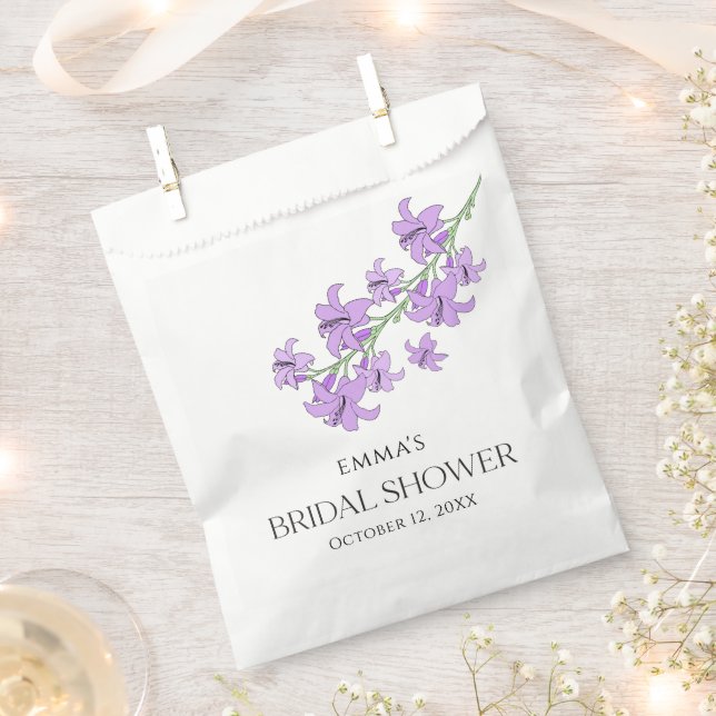  Lavender Lily Vine Bridal Shower Favour Bags (Clipped)