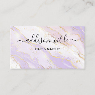Lavender liquid marble watercolor business card