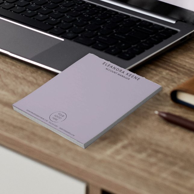 Lavender Logo, Name, and Contact Info Business  Notepad (Creator Uploaded)