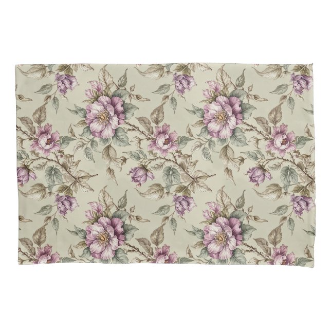 Lavender Long Stem Roses Pillowcase (Front)