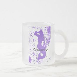 lavender lookout mermaids frosted glass coffee mug