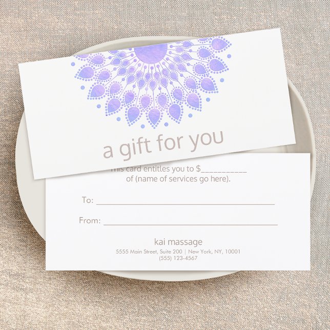 Lavender Lotus Flower Natural Spa Gift Certificate (Creator Uploaded)
