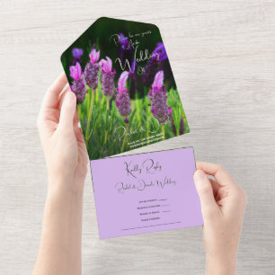 Lavender, Love & Devotion, Wedding All In One Invitation