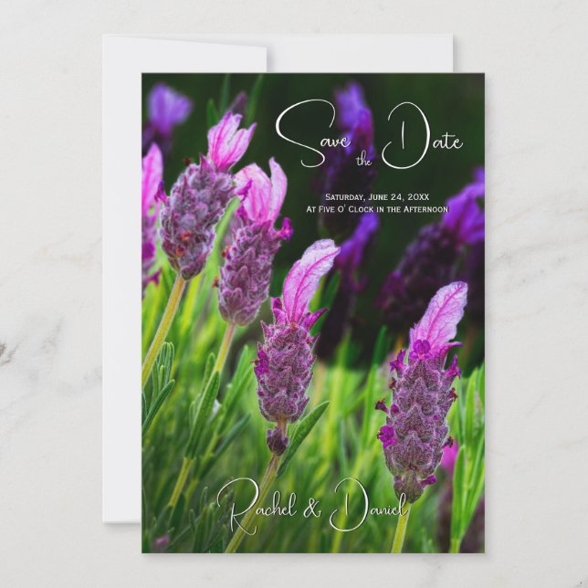 Lavender, Love & Devotion, Wedding Save the Date,  Invitation (Front)