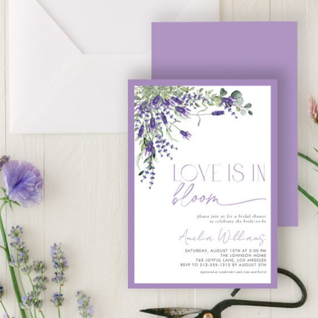 Lavender Love is In Bloom Watercolor Floral Invitation (Creator Uploaded)