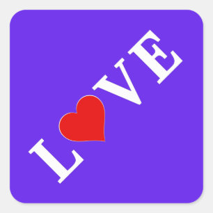 Lavender LOVE Modern Chic Elegant Square Sticker