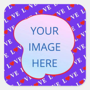 Lavender LOVE Modern Chic Square Sticker