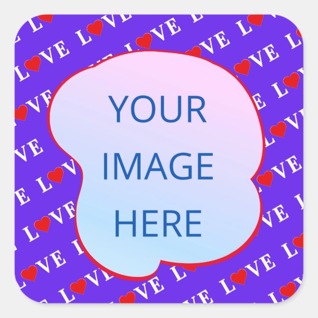 Lavender LOVE Modern Chic Square Sticker (Front)