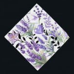 Lavender Love Pet Bandanna<br><div class="desc">A graceful watercolor collage featuring blooming lavender,  delicate leaves,  and a glossy heart accent. Soft purple hues and a hand-painted look evoke feelings of calm,  and nature’s quiet beauty. Perfect for floral lovers,  lavender fans,  and anyone drawn to peaceful botanical art.</div>