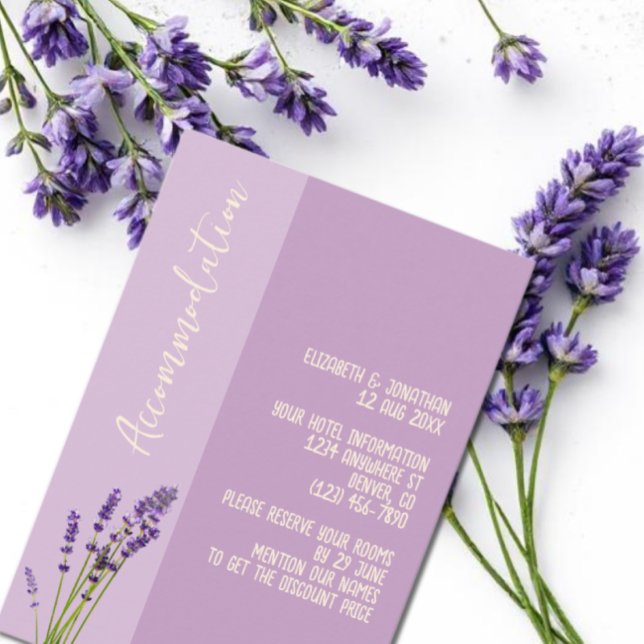 Lavender Love Wedding Accommodation Enclosure Card (Creator Uploaded)