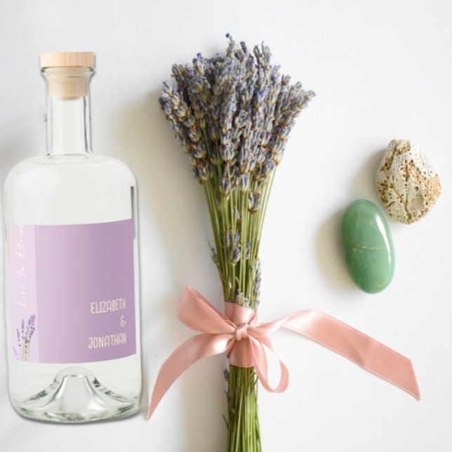 Lavender Love Wedding Liquor Bottle Label (Creator Uploaded)