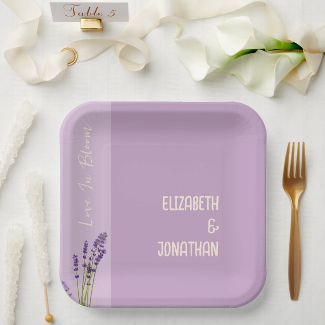 Lavender Love Wedding Paper Plate (Wedding)