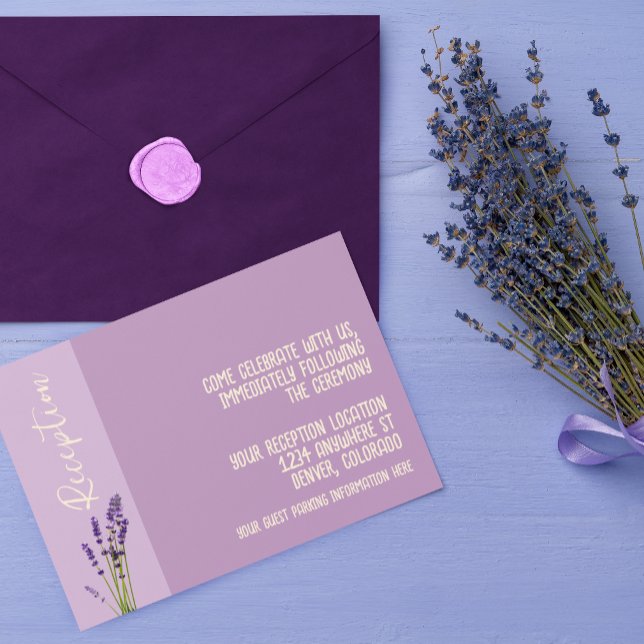 Lavender Love Wedding Reception Enclosure Card (Creator Uploaded)