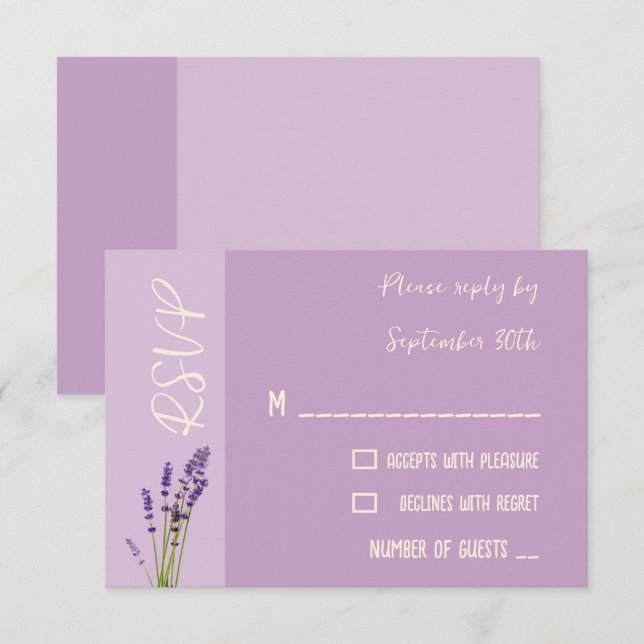Lavender Love Wedding RSVP Card (Front/Back)