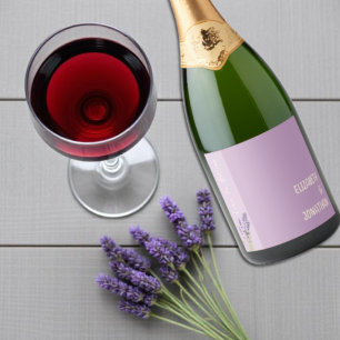 Lavender Love Wedding Sparkling Wine Label