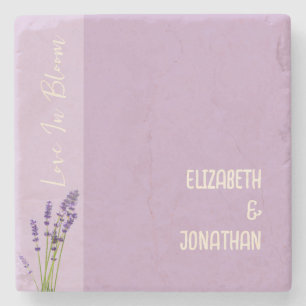 Lavender Love Wedding Stone Coaster