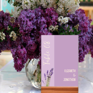 Lavender Love Wedding Table Number