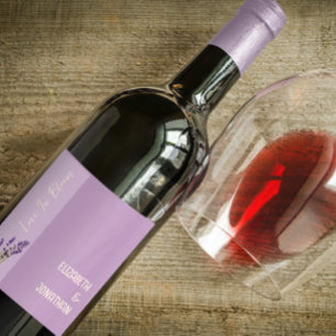 Lavender Love Wedding Wine Label
