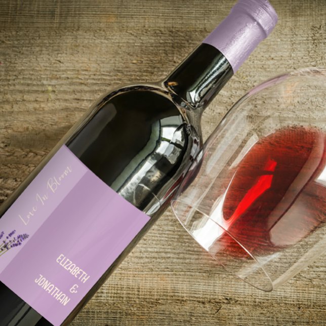 Lavender Love Wedding Wine Label (Creator Uploaded)