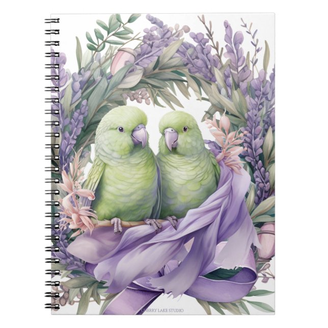 Lavender Lovebirds Notebook (Front)