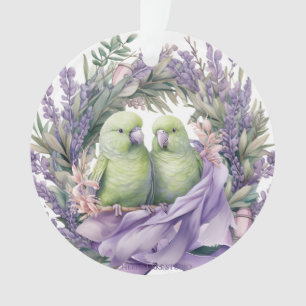 Lavender Lovebirds Ornament