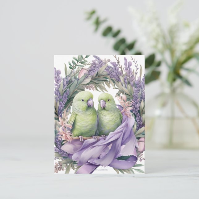 Lavender Lovebirds  Postcard (Standing Front)