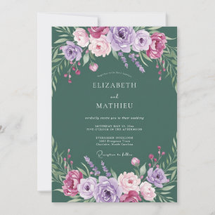 Lavender Lush Blossom Wedding Invitation