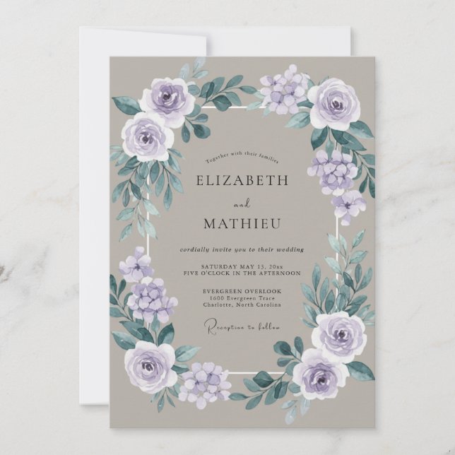 Lavender Lush Meadow Wedding Invitation (Front)
