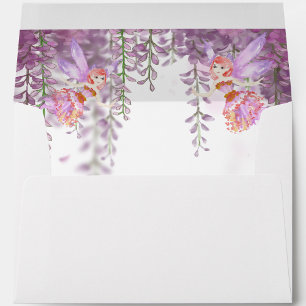Lavender Magical Fairy Theme Matching Envelope 5x7