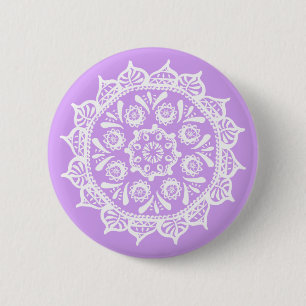 Lavender Mandala 6 Cm Round Badge