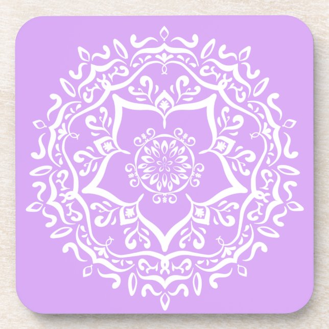 Lavender Mandala Coaster (Front)