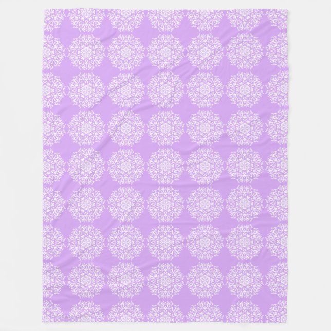 Lavender Mandala Fleece Blanket (Front)