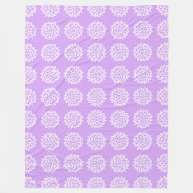 Lavender Mandala Fleece Blanket (Front)