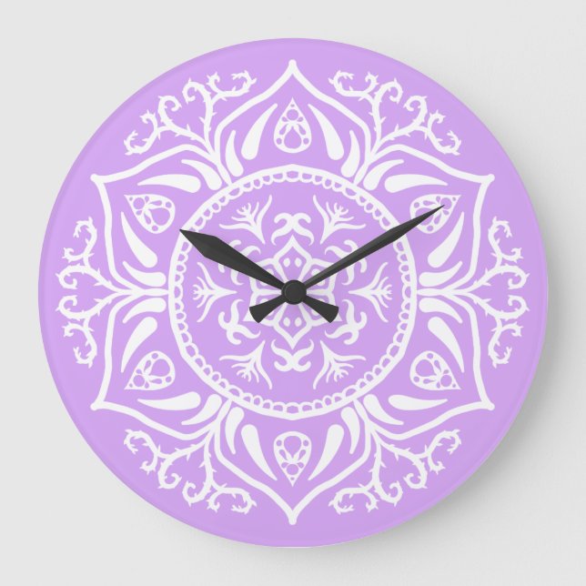 Lavender Mandala Large Clock (Front)