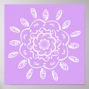 Lavender Mandala Poster