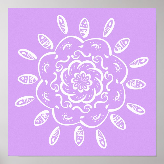 Lavender Mandala Poster (Front)