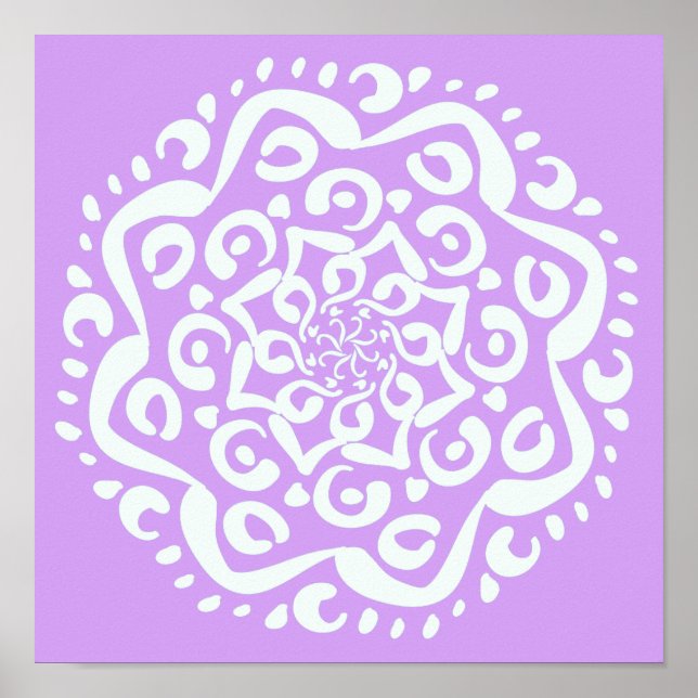 Lavender Mandala Poster (Front)
