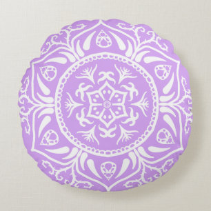 Lavender Mandala Round Cushion