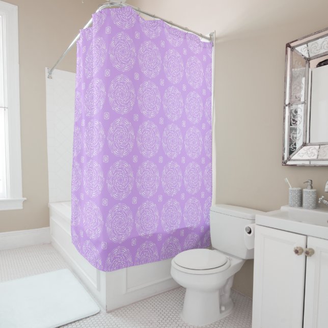 Lavender Mandala Shower Curtain (In Situ)