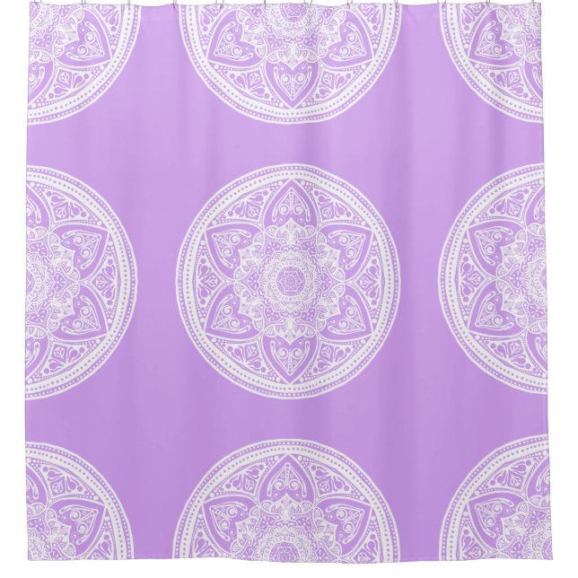 Lavender Mandala Shower Curtain (Front)