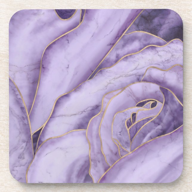 Lavender Marble Rose Coaster (Front)